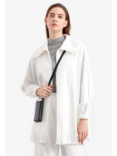 Quilt Textured Solid Outer Jacket -Sale