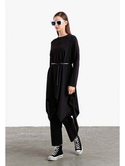 Solid Wrap Pullover Straight Leg Trouser -Sale