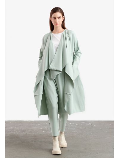 Solid Asymmetrical Pattern Baggy Trouser -Sale