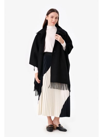 Accordion Pleated Maxi Flared Skirt -Sale