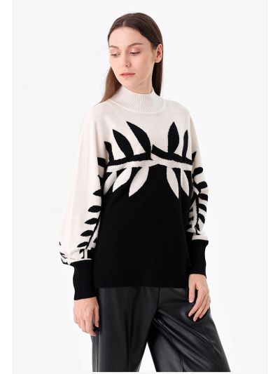 Leaf Shoulder Oversize Knitwear -Sale