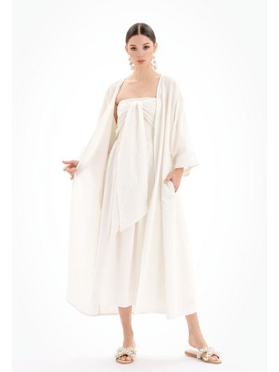 Maxi Textured Open Front Abaya -Sale