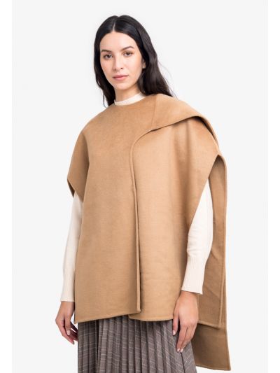 Solid Cape With Side Slit 
