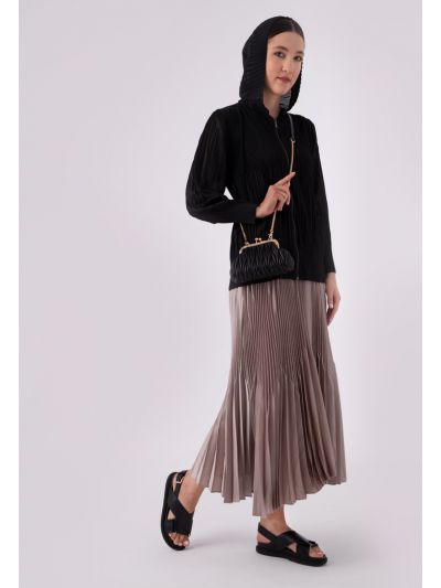 Thick Thin Pleated Long Skirt