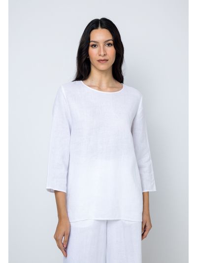 Solid Crew Collar Blouse 