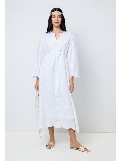 Solid Embroidered Sequins Maxi Dress