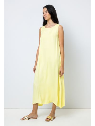 Solid Sleeveless Crew Neck Dress
