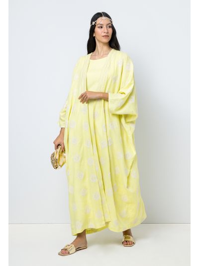 Embroidered Sequins Kimono Sleeves Abaya