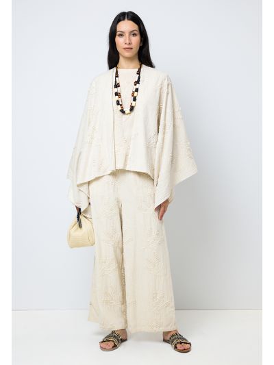 Embroidered Straight Wide Legs Culottes