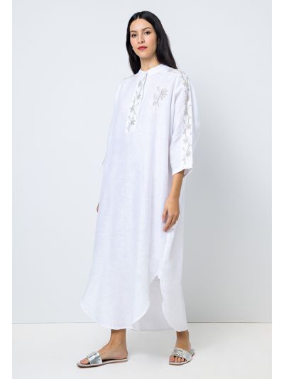 Solid Kimono Sleeves Maxi Dress