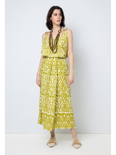 Printed A-line Maxi Skirt