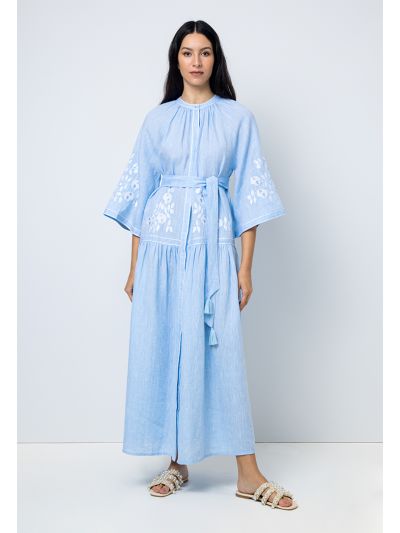 Solid Embroidered Maxi Dress