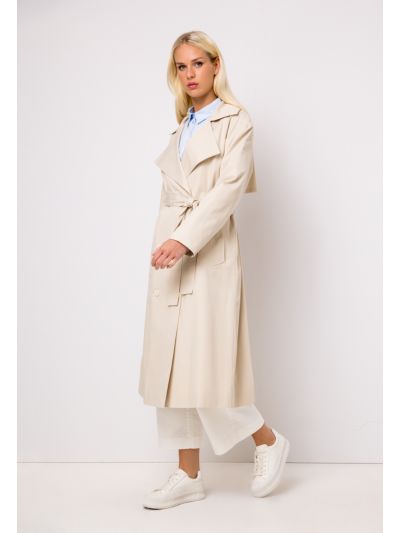 Double Breasted Belted Trench Coat