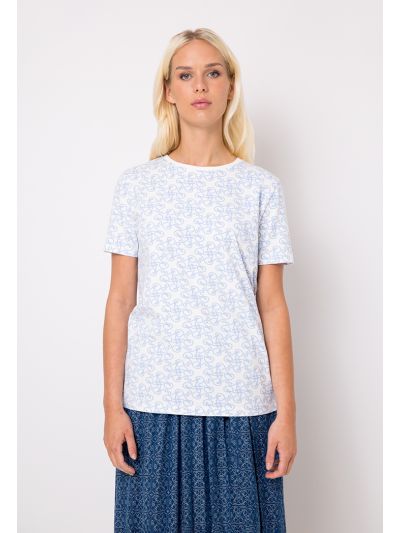 Contrast Monogram Print T-Shirt