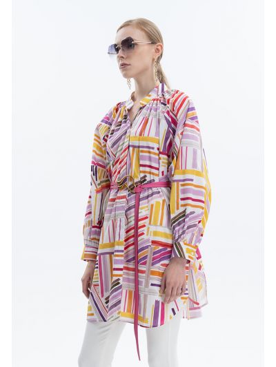 Abstract Stripe Printed Shirt -Sale