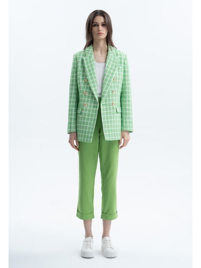 Solid Trouser With Folded Hem