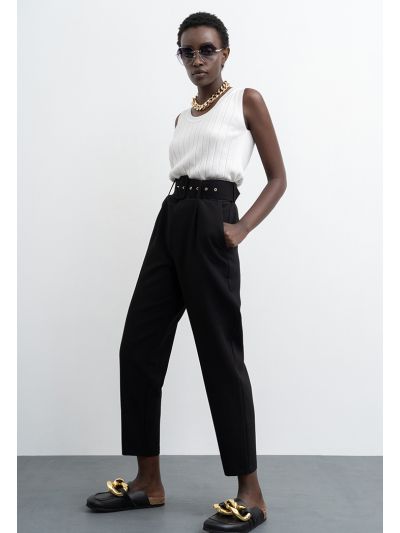 Solid Trouser with Belt