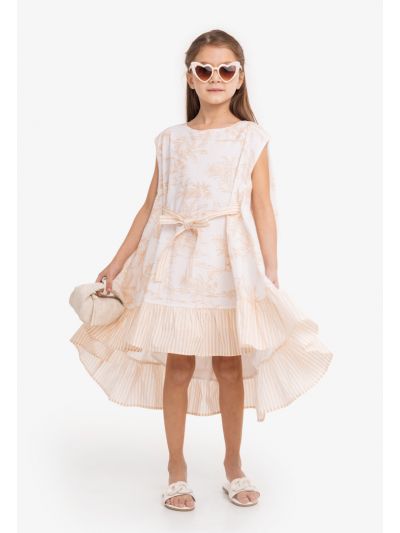 High-Low Printed Sleeveless Dress