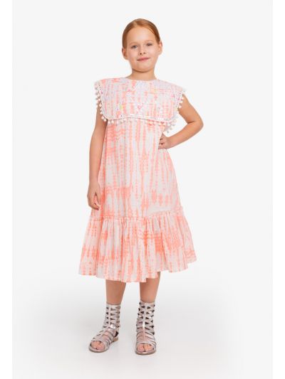Lurex Printed Embroidered Dress