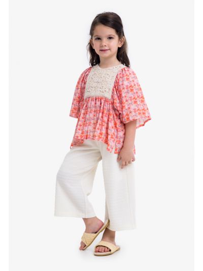 Textured Wide Leg Trouser