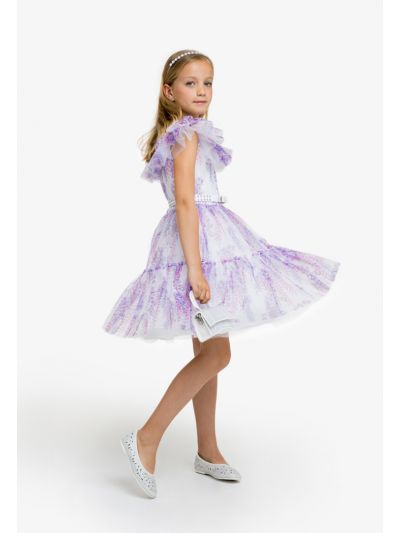 Layered Ruffled Tiered Printed Dress