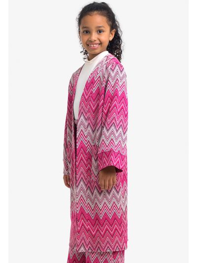 Ikat Long Sleeves Front Open Cardigan - Co Ords