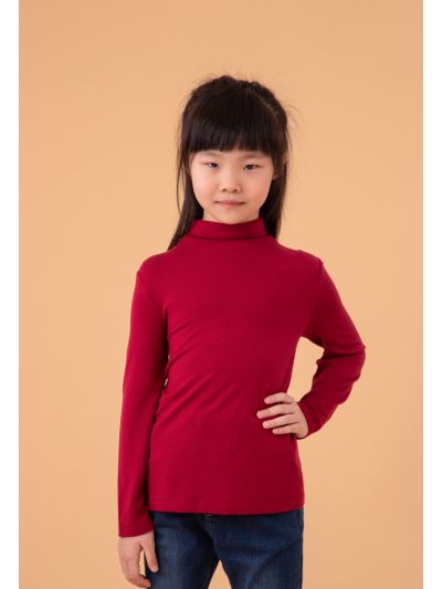 Stretch Jersey Turtleneck Long Sleeve T-Shirt