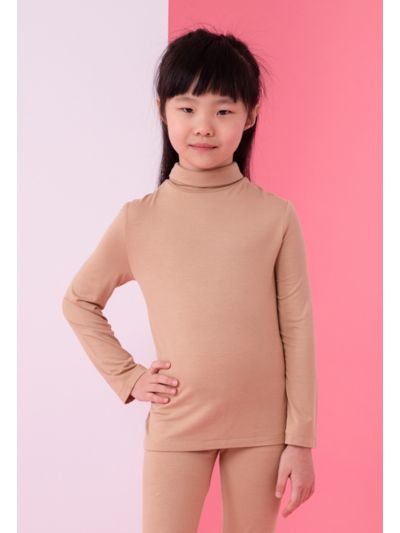 Stretch Jersey Turtleneck Long Sleeve T-Shirt