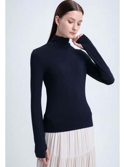 High Neck Solid Basic Top
