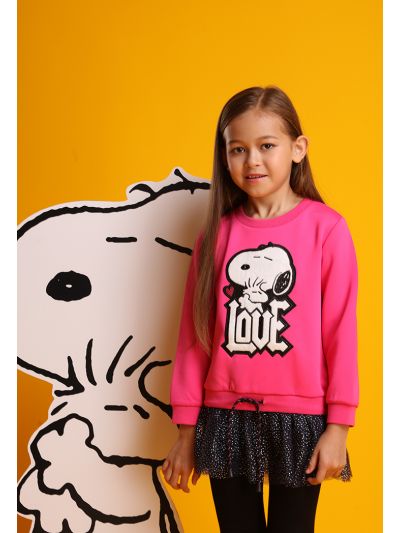 Peanuts Snoopy Double Layer Tulle Hem Blouse