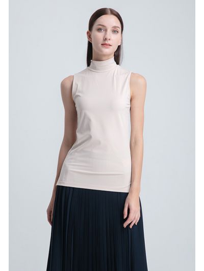 High Neck Sleeveless Basic Top