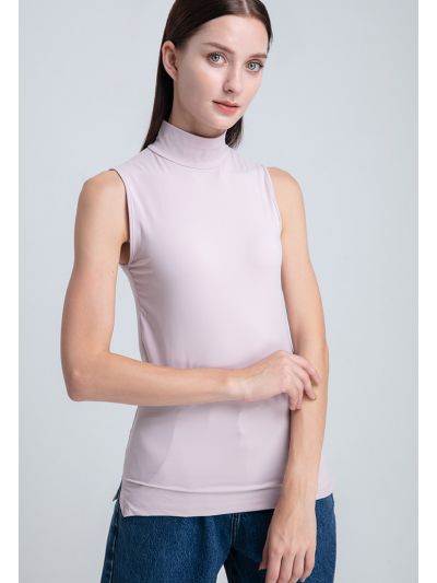 High Neck Sleeveless Basic Top