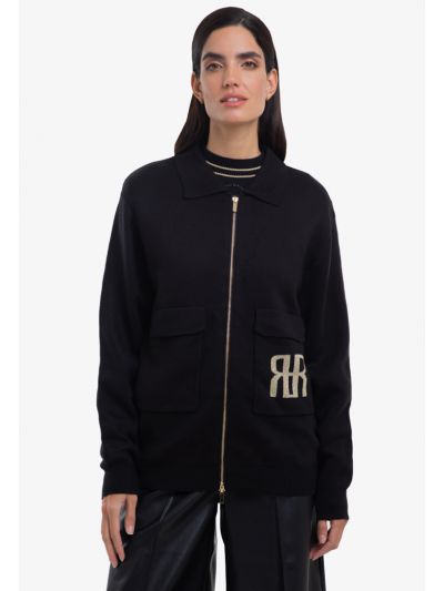 Inverse R Embroidered Two Toned Jacket -Sale