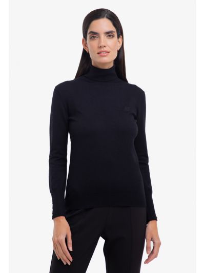 High Neck Solid Knitted Shirt -Sale