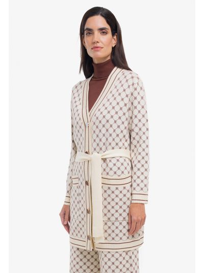 Embroidered Two Toned Knitted Jacket