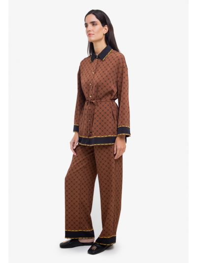 Inverse R Patterned Multicolored Trouser