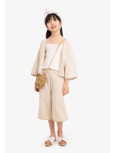 Solid Lace Wide Leg Trouser