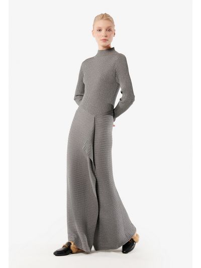 High Neck Ribbed Solid Dress -Sale