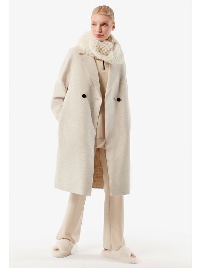 Felted Solid Midi Trench Coat -Sale