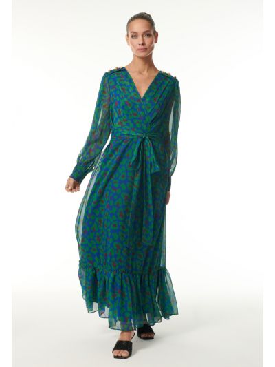All Over Abstract Printed Maxi Dress -Sale