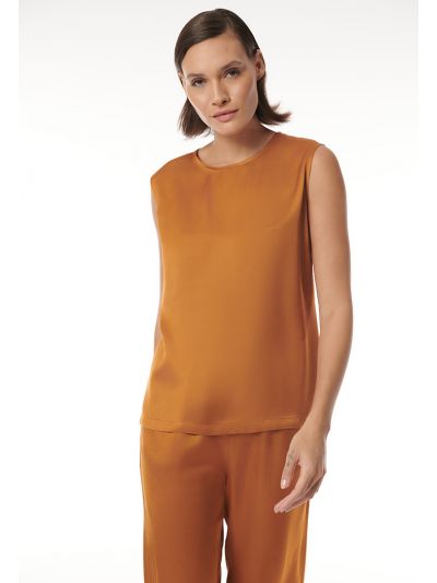 Solid Sleeveless Crew Neck T-Shirt