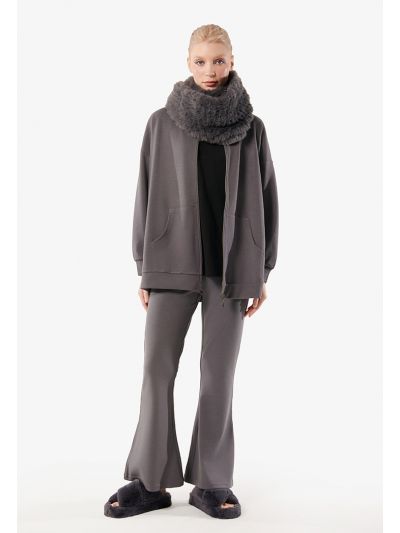 Solid Knitted Flared Trouser