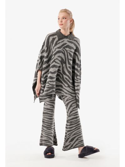 Zebra Knit Flared Woolen Pants -Sale