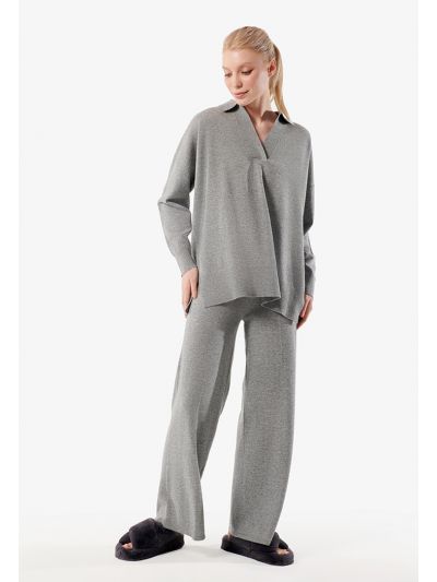 MÃ©lange Knit Straight Leg Pants -Sale