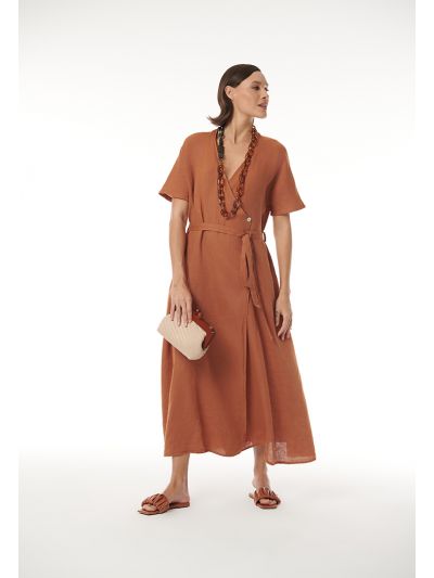 Overlap Solid Maxi Dress