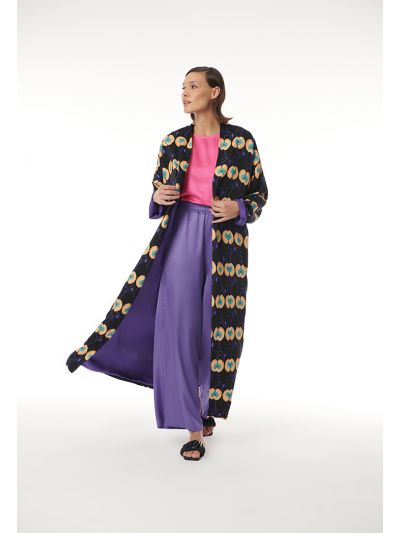 All Over Printed Multicolored Open Abaya