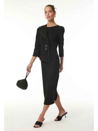 Rhinestone Embellished Peplum Flap Dress -Sale