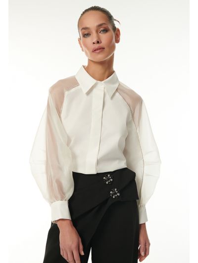 Stone Studded Organza Blouse -Sale