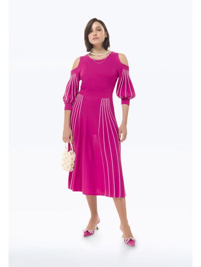 Cold Shoulder Knitted Maxi Dress -Sale