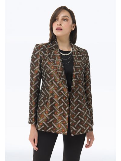Basket Weave Look Classic Blazer -Sale